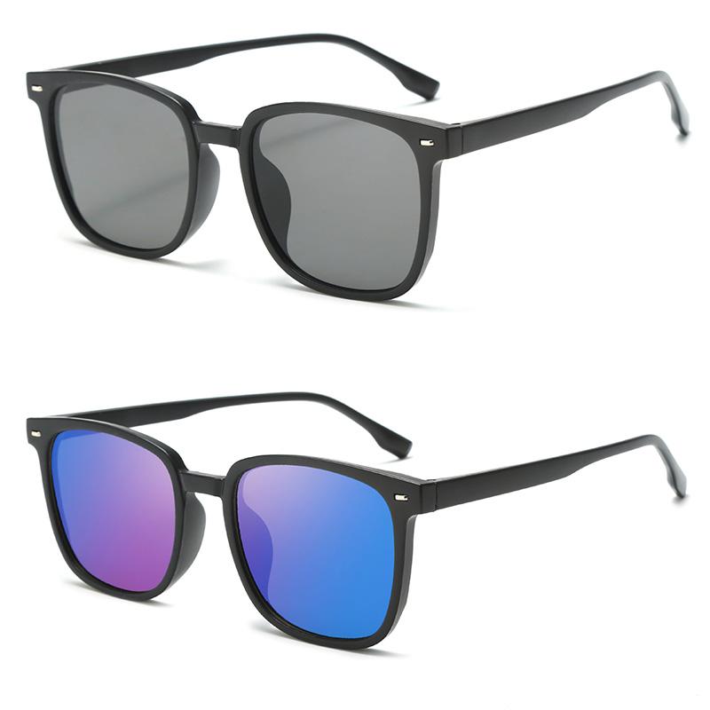 2PCS Fashion Colorful Square Sunglasses Women Men Vintage Trend Brand Sun Glasses Driving Fishing Male Female Glasses UV400