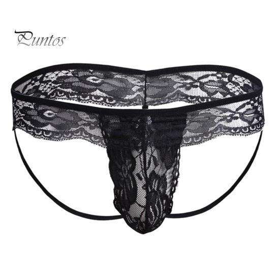 Chiloți bărbați scobit din dantelă Subțire cu talie joasă Jockstraps Husă Chiloți pentru bărbați Gay Bărbați Club de noapte Slip pentru bărbați pentru dormitor nuntă luna de miere