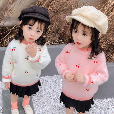 Kleinkind Pullover Strickwaren Kinder Herbst und Winter Kleidung Mädchen Baby Mode Samt Pullover Verdickt Bottoming Shirt