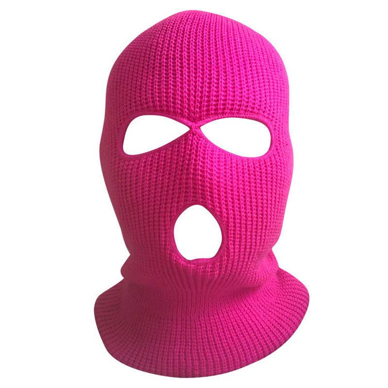 Outdoor Warm and Windproof Face Mask Knitted Three-hole Cycling Ski Winter Headgear Men