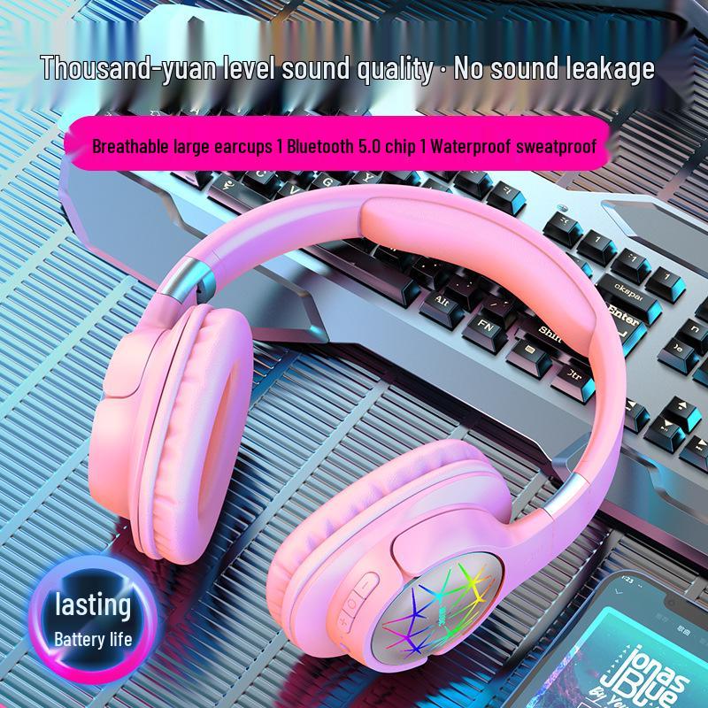 Stereo Wireless Sports Bluetooth Headset with LED Lights and Card Slot
