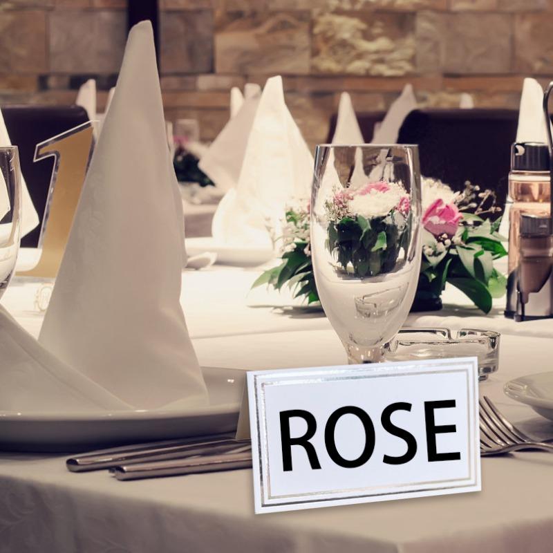 DIY 50pcs Clear Acrylic Table Place Card Wedding Blank Rectangle Seating Cards Sign Guest Names Tag Birthday Party Decoration