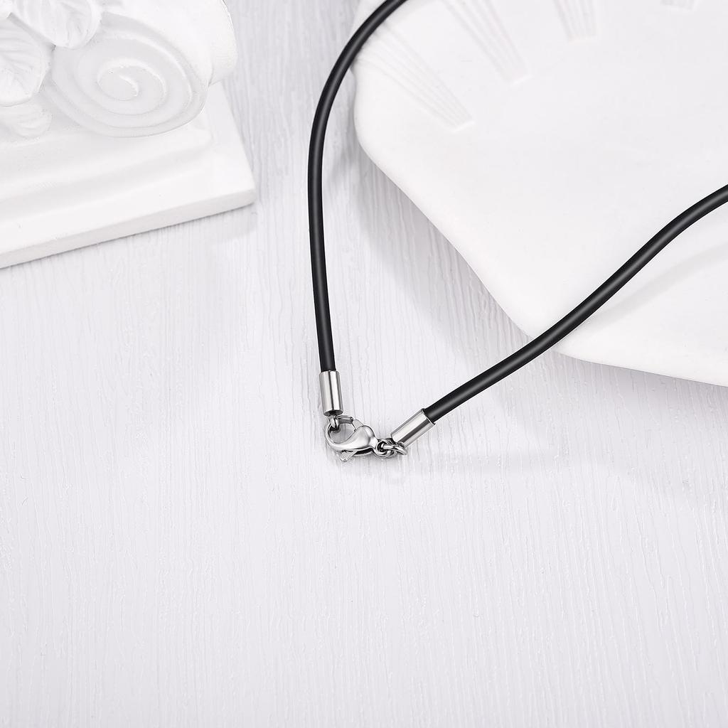 2/2.5/3mm Simple Rubber Rope Necklace For Men Women Fashion Jewelry Gift Casual Round Neck Black Necklace