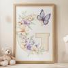 Floral Letter G With Butterfly Poster Floral Letter G With Butterfly Poster, 40X50 Cm, Gold Aluminum Frame, 230 Gsm Matte Paper