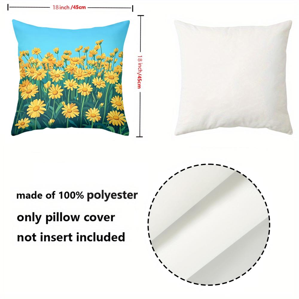 Sunflower Floral Farmhouse Throw Pillow Covers Pattern Cushion Cover Suitable For Sofa Bedroom Car Pillow Cover