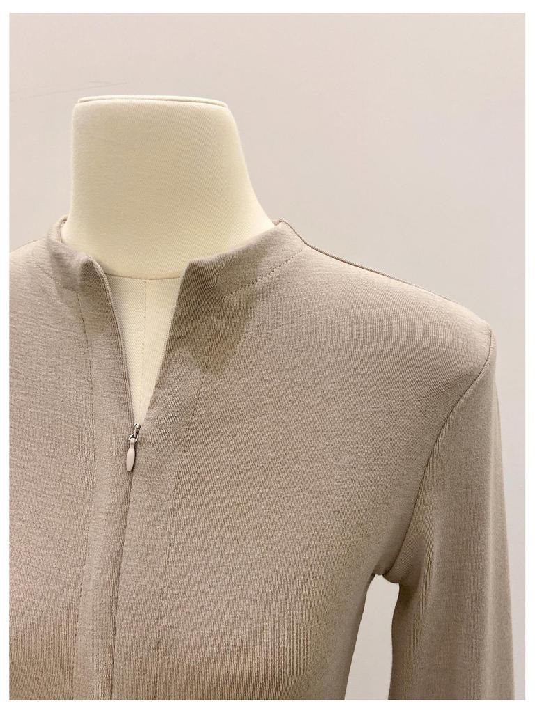 Women's Elegant Stand-Up Collar Spicy Girl Half-Zip Brushed Warm Long Sleeve Top for Autumn/Winter