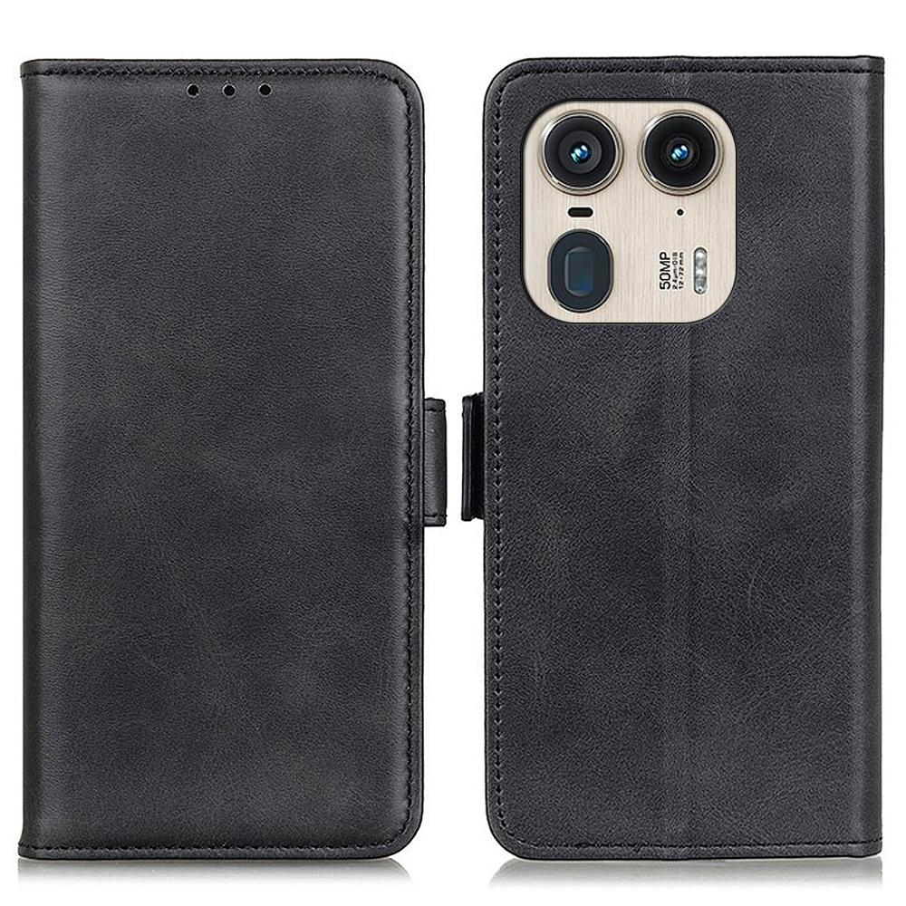 

For Motorola Edge 50 Ultra 5G/Moto X50 Ultra 5G Case Anti-Scratch Leather Wallet Phone Cover Black