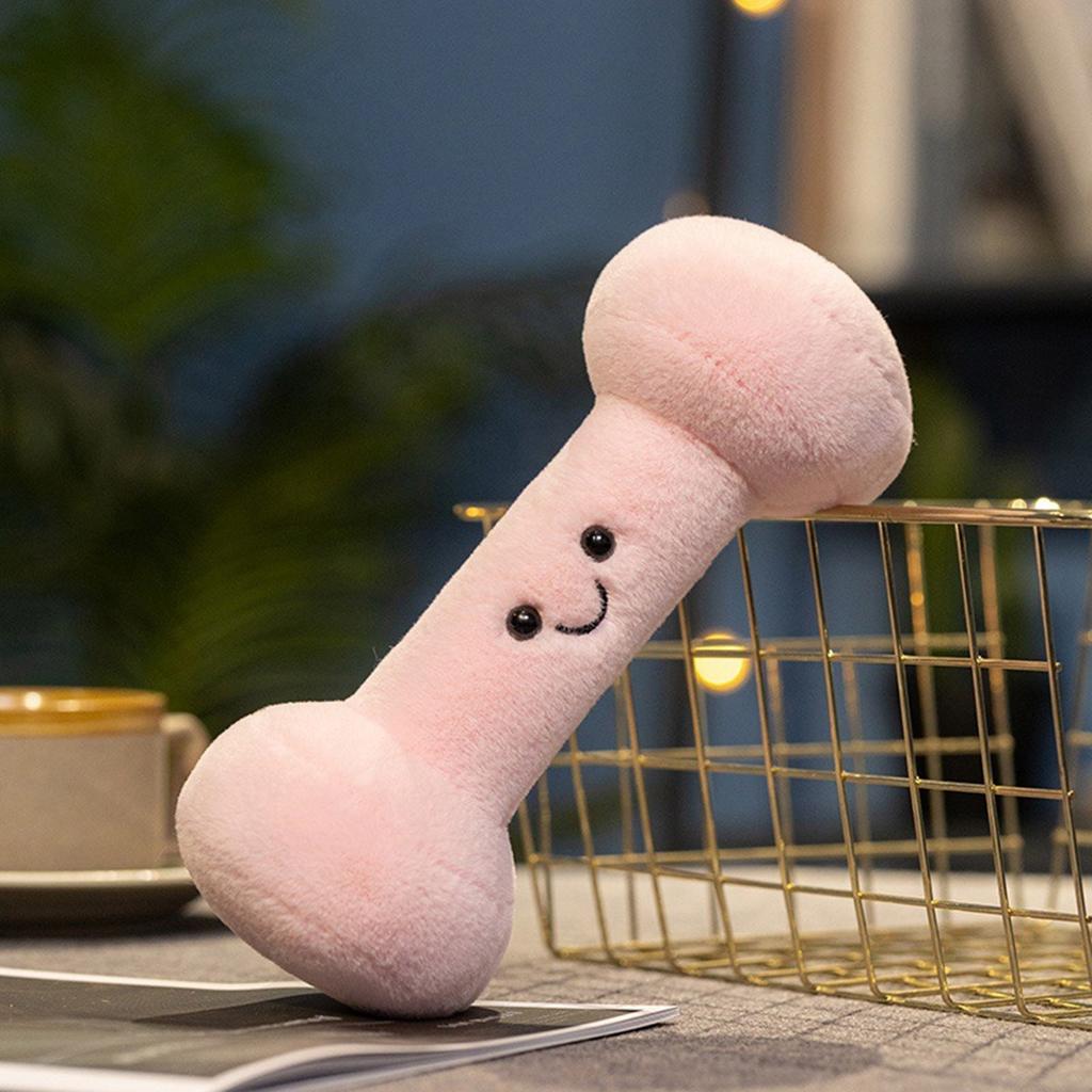 Soft Plush Dumbbell Shape Throw Pillow Toy For Newborns Infant Sensory Development Safe Gift Mystic Blue