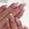 Mandel Aufkleben Nagel Glänzend Falscher Nagel Aufkleben Nagel in 12 Größen, 24 Stück Französische Nagelspitzen für DIY Nagelkunst Dekorationen