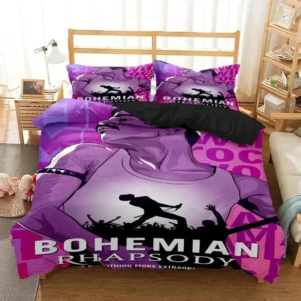 Comforter 3D Print Rock Band Queen Bedding Set Boys Girls Twin Queen Size Bed Kids Adult Fashion Home Textileextile