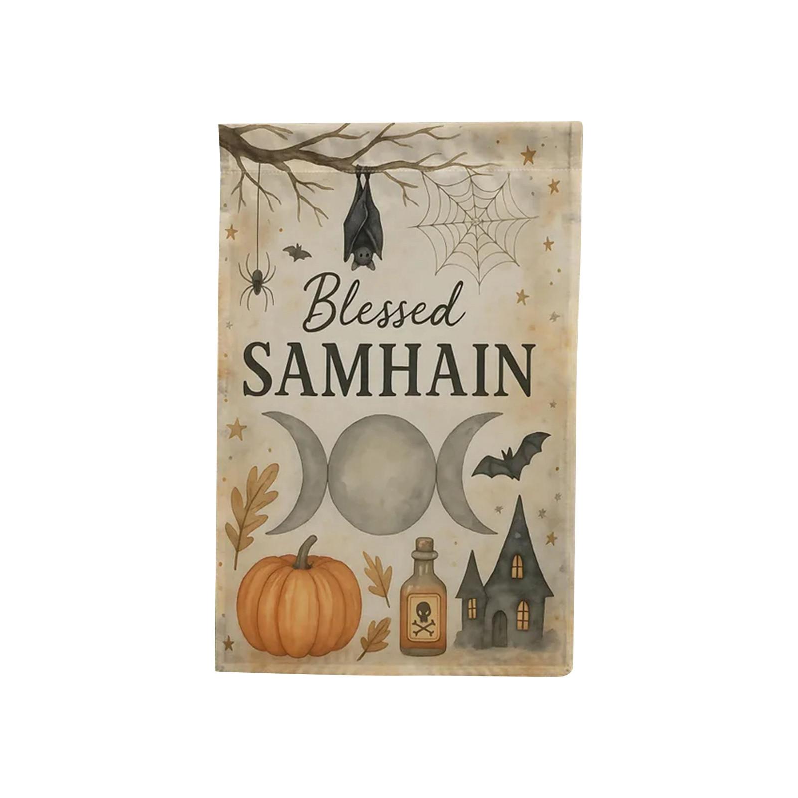 

Хэллоуин Самайн Садовый Флаг, Винтажный Декор для Двора с Ведьмой, Осеннее Наружное Украшение, Забавный Жуткий Баннер для Веранды, Знак для Двора на Хэллоуин с Тройной Луной 23*35 дюймов One Size