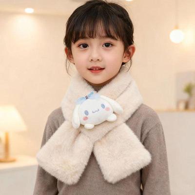 2025 Children's Cartoon Plush Imitation Rabbit Fur Scarf - Autumn/Winter Festive Neck Warmer