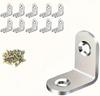 30PCS Heavy-Duty Stainless Steel L-Shaped Brackets Set with Screws - for Wooden Furniture, Tables & Chairs, Silver