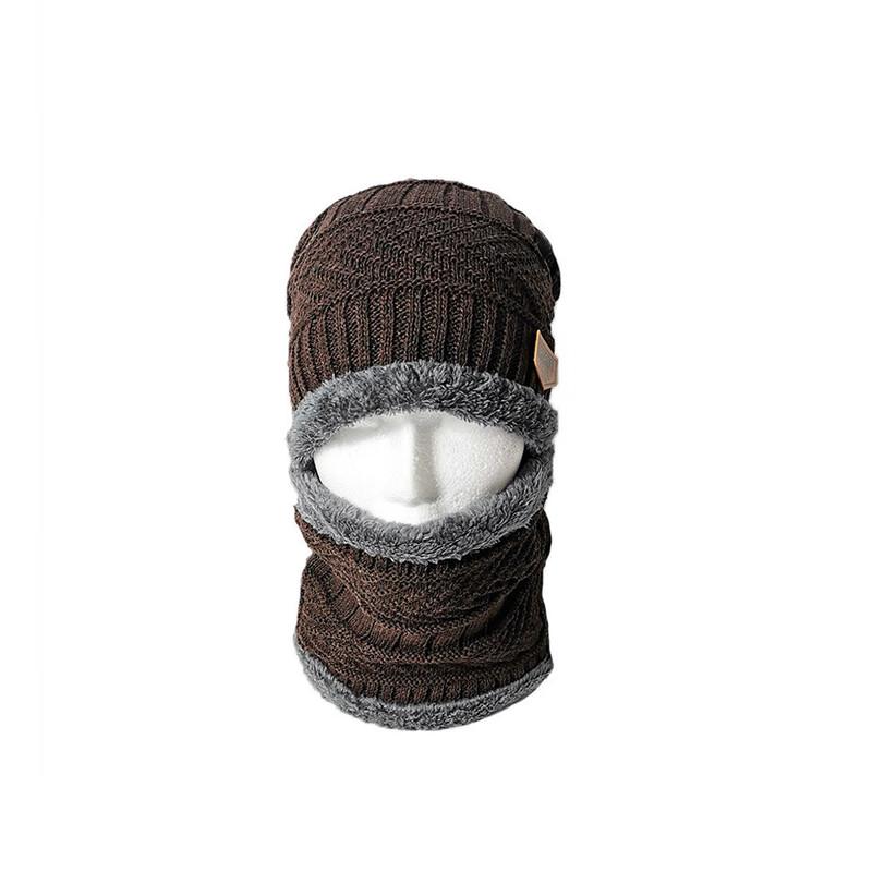 Winter Fleece-Lined Knit Hat & Scarf Set
