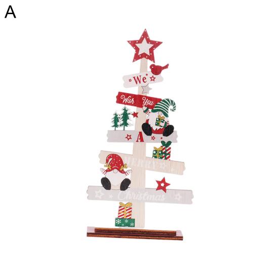 Ornamente rafinate din lemn cu text imprimat Decor de Crăciun ecologic