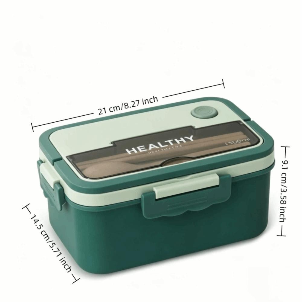 3 Compartment Lunch Storage Container 1500ml Thermal Lunch Box Compartment Lunch Box For Travel зелёный