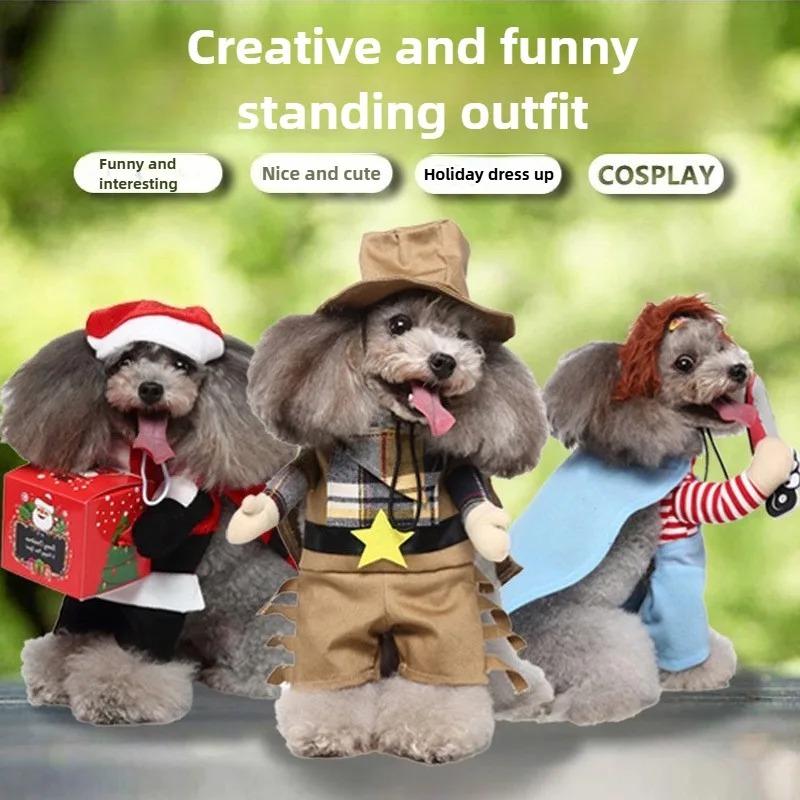 Pet clothes clothes Funny small and medium-sized dogs Funny standing transformation cat and dog clothes