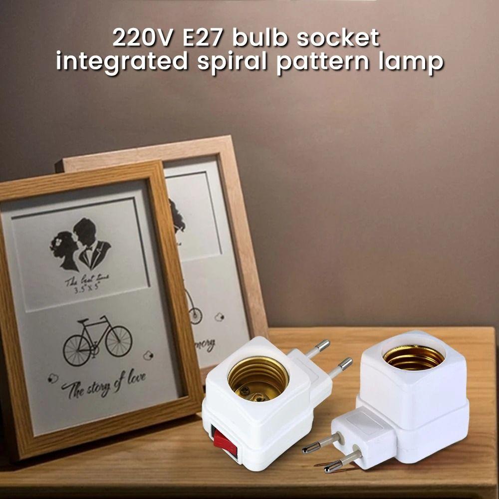 1/2Pcs Durable Plug Lamp Holder Bulb Spiral Pattern EU Plug Adapter Lamp Base Lighting Accessories 220V E27 Thread Connector
