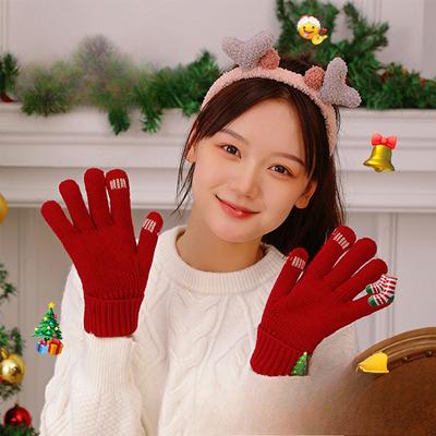 New Winter Touch Screen Gloves for Women Christmas Knitted Thickened Non Slip Warmth and Fashionable Winter Gloves