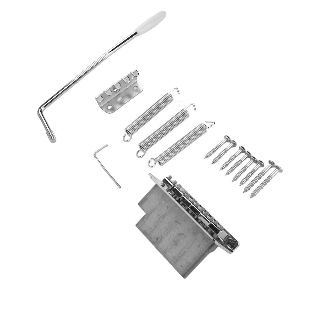 Metal Tremolo Bridge Set Wear Resistant 6 String Tremolo System Electric Guitar Replacement серебряный