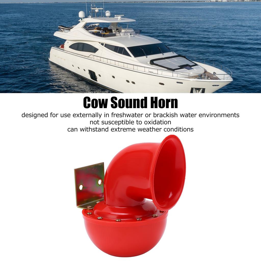 Sound Electric Horn Car Horn 150db Red Air Horn Electric Horn Cow Sound Metal Horn for Truck Train Boat Motorcycle Car