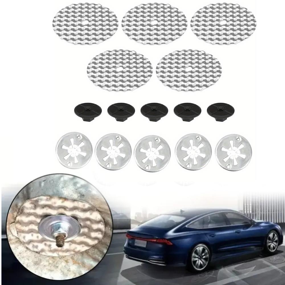 15 SZTUK Zestaw Naprawczy Osłony Termicznej Wydechu Podwozia Samochodowego N90796501 Płyta Ochrony Termicznej Osłona Termiczna Metalowa Podkładka Sprężynowa Nakrętka