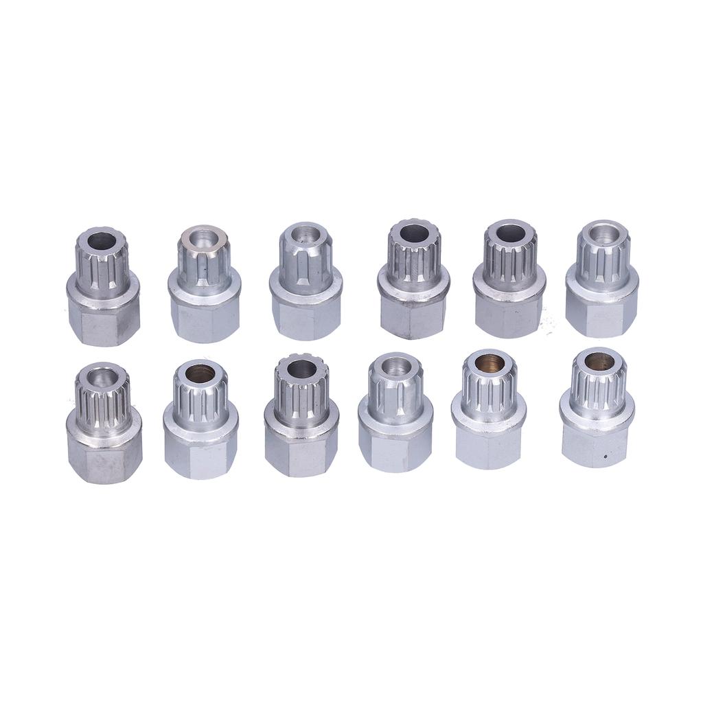 12pcs Car Spline Bits Locking Wheel Nuts Remove Tool Kits Auto Maintenance Repair