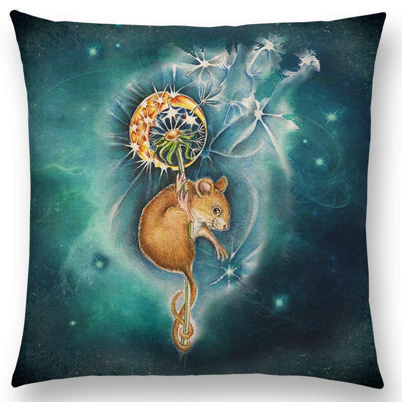 Luxurious Bird Blue Whale Hedgehog Moonlight Owl Bat Bee Octopus Cushion Cover Pillow Case