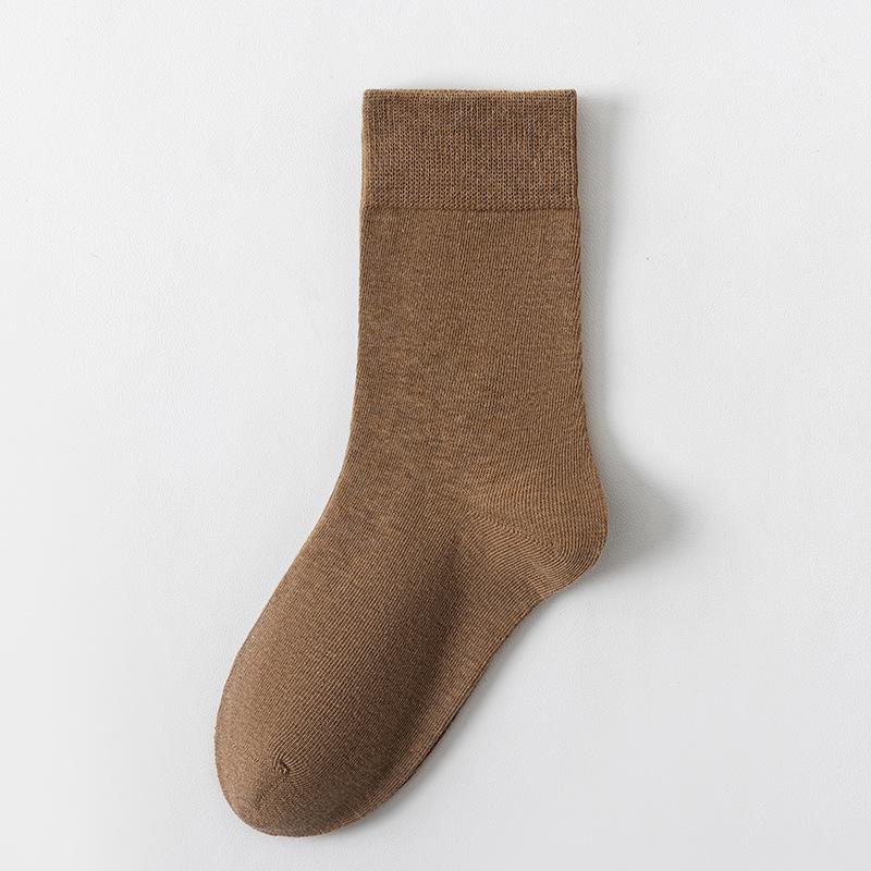 Solid Color Casual Business Socks for Women, Spring and Summer Breathable and Sweat-absorbing Socks, All-season Cotton Socks