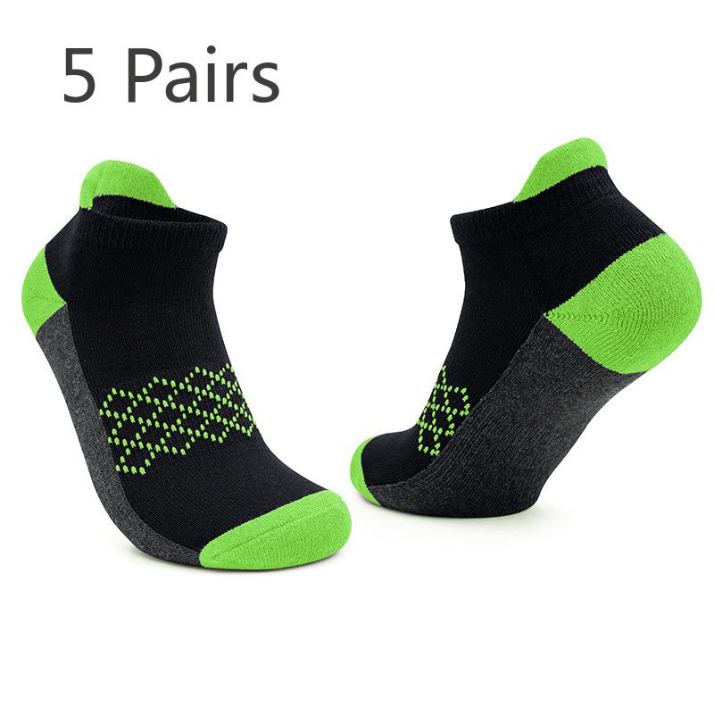 5 Pairs Men's Spring and Summer Short Tube Sports Professional Outdoor Running Basketball Socks