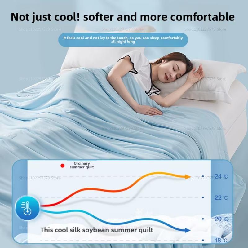 Kühle Seidige Sommerdecke Kühlstoff Klimaanlagen-Steppdecke Kühle Decken für Betten Doppelseitige Leichte Gekühlte Bettdecke