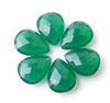Faceted Green Onyx Teardrop Gemstones - Natural Green Onyx Checkerboard Cut Drops