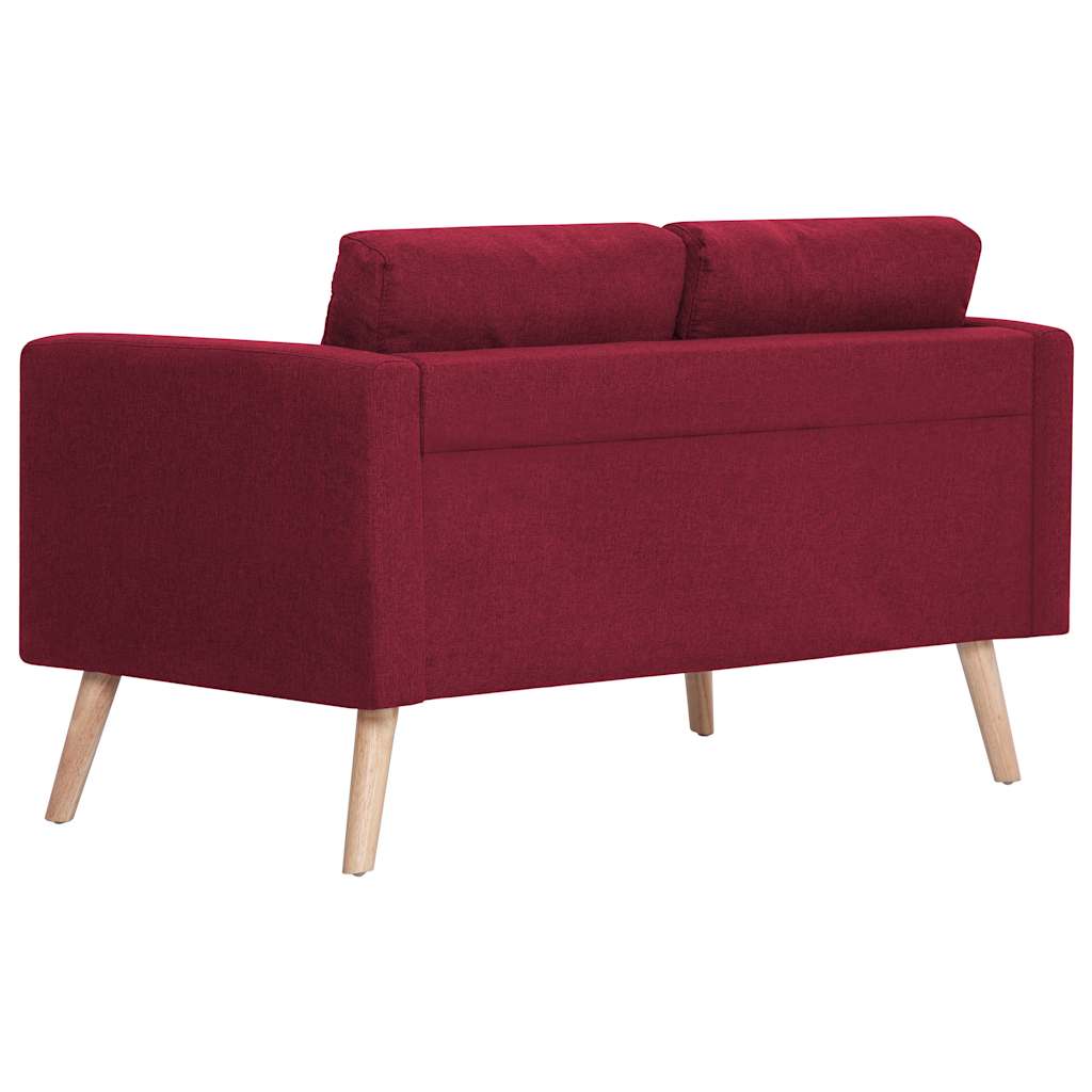 2 Seater Sofa Fabric Burgundy