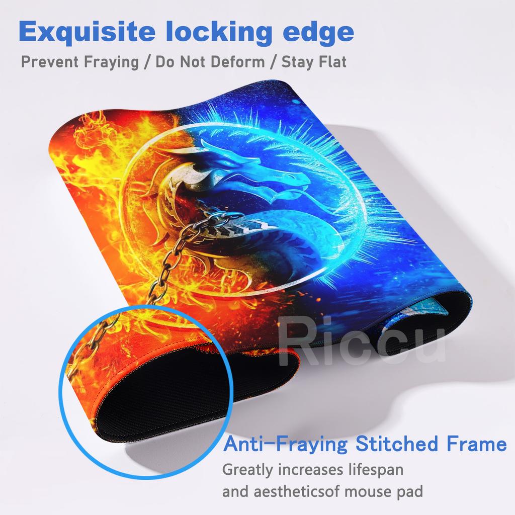 XXL Gamer Desk Mat Lock Edge Keyboard Mat Cute Mausepad Large Anime Mouse Pad Gaming Accessories HD Print Mortal Kombat Mousepad