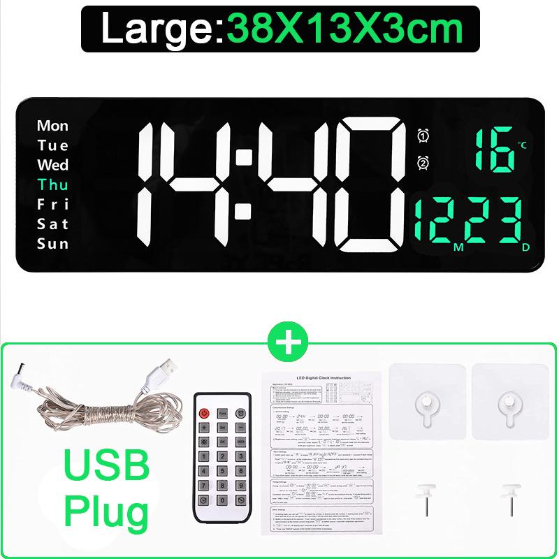 Ceas Digital de Perete Afișaj Mare LED Ceas Digital Cu Telecomandă Dimmer Automat de Luminozitate Ceas Mare Cu Temperatură