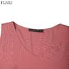ZANZEA Women Elegant Casual V-Neck Solid Color Sleeveless Long Dress