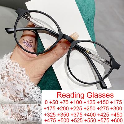 TR90 Anti Blue Light Reading Glasses Ultralight Round Computer Eyeglasses for Women Men +0 To +6.0