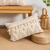 Vintage Tufted Fringed Cushion Cover Rustic Style Pillowslip Elegant Pillowcase  Bed