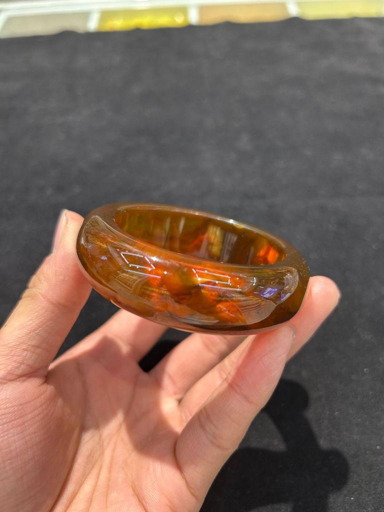 Two-Tone Coffee & Amber Yellow Minimalist Retro Bracelet