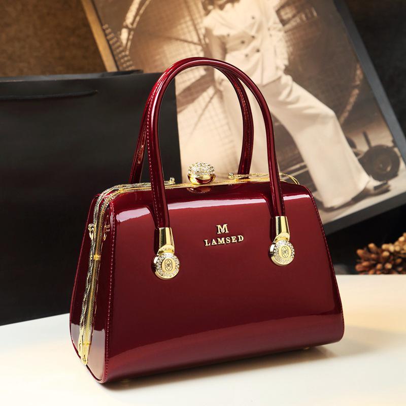 Elegant Patent Leather Women's Bag - Versatile Handbag, Shoulder & Crossbody for Stylish Moms 2025