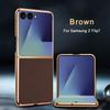 For Samsung Galaxy Z Flip 7 Case Luxury Lichee Leather Skin Plating Protective Back Cover Case For Samsung Z Flip7 Phone Shell