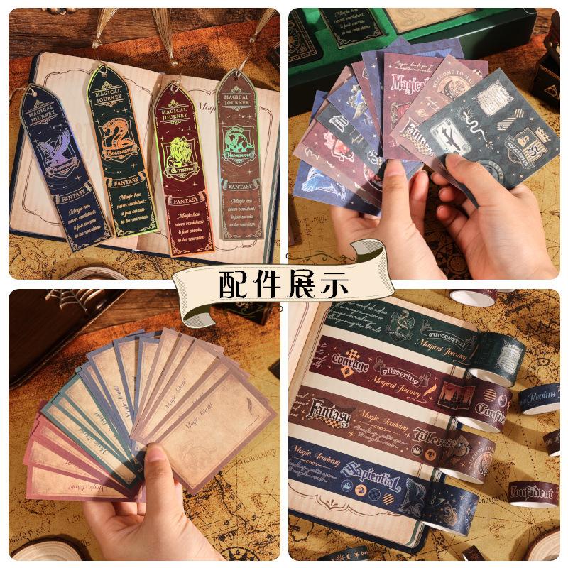 Magic Academy Notebook Gift Set Harry Potter Style Journal High Appearance Diary for Students Vintage Wizard Theme Notebook Kit