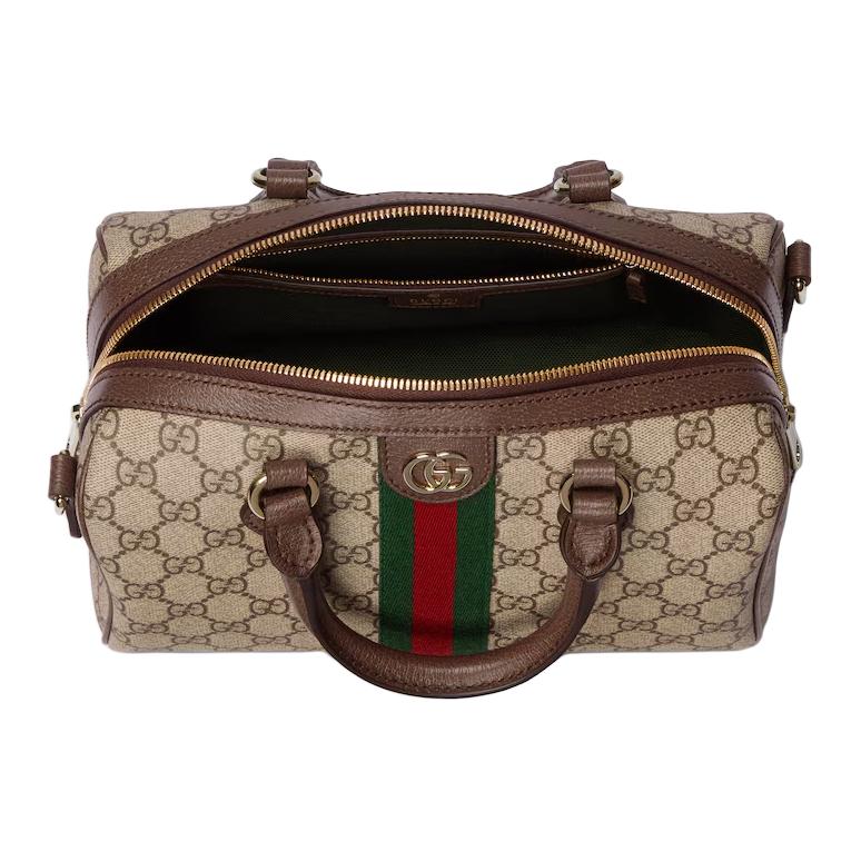 Gucci Ophidia Logo Læder Skulder Tote Taske Mellem Størrelse Damehåndtasker Brun 836825-FAE0J-9867