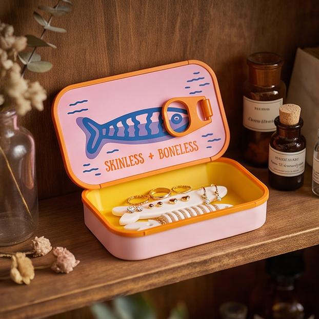 Sardines Fun Storage Box Yellow + Pink
