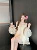 Elegant One-Shoulder Chiffon Dress - Summer Loose Fit, Slimming Short Skirt