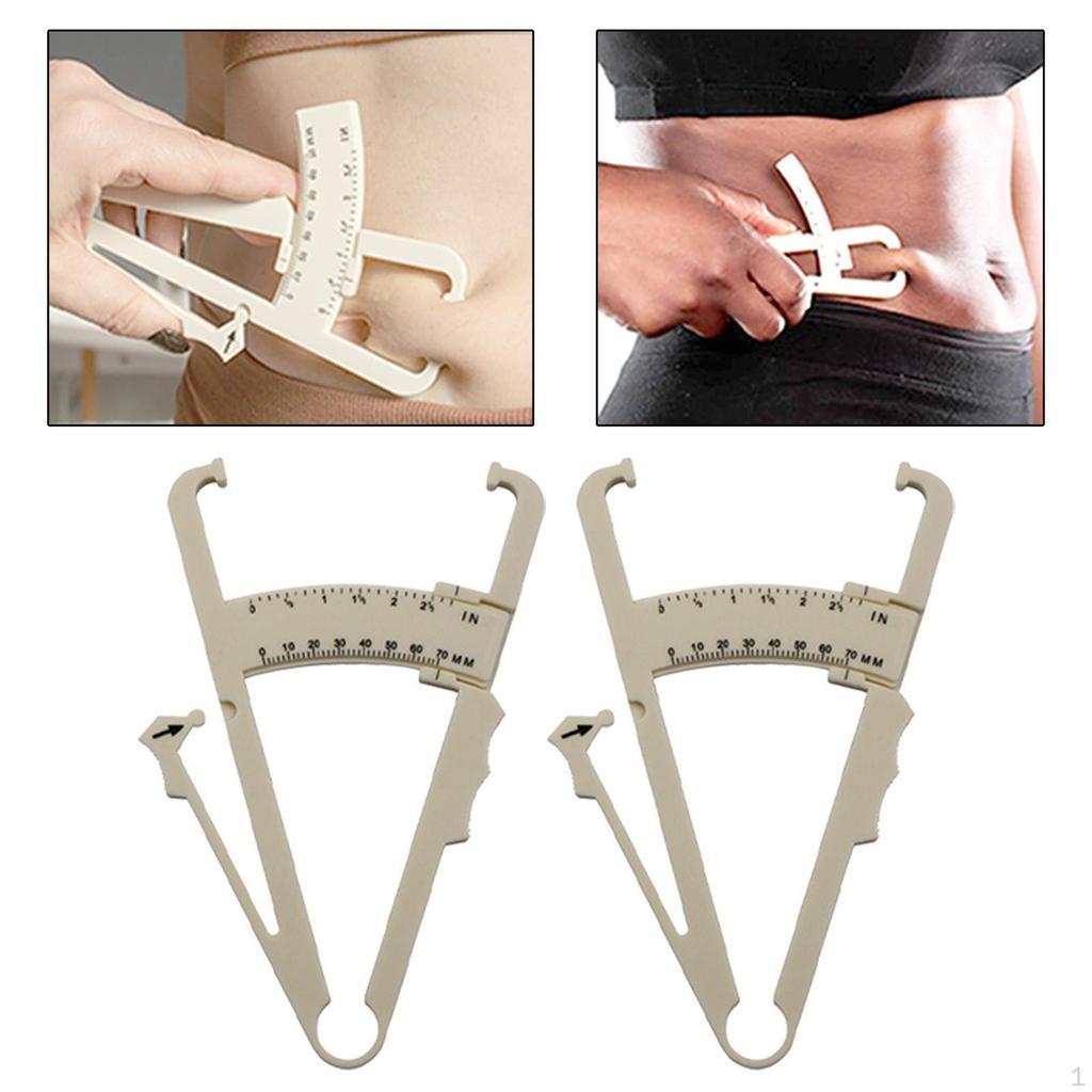 2 Pieces Body Caliper Tool for Fitness Accurate Skinfold Measuring Tools