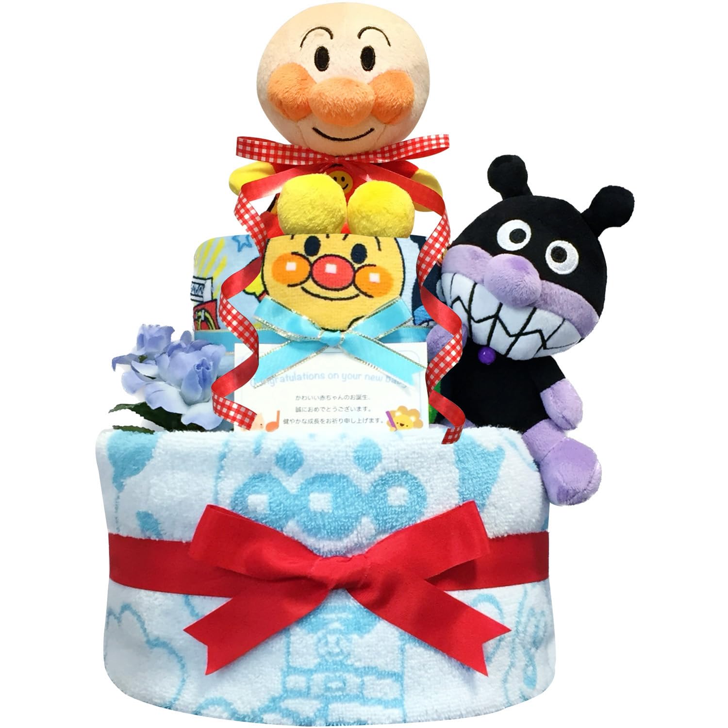 

Торт из подгузников KanonBaby с Анпанманом и Байкинманом для мальчиков, 2 яруса, 22 подгузника Pampers Small