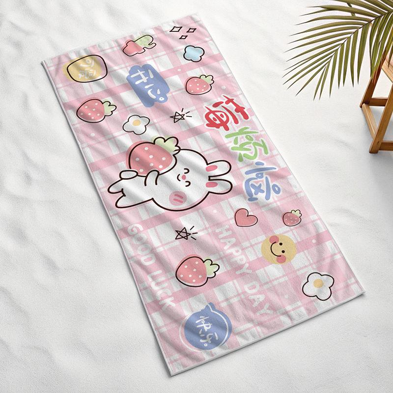 Beach Vacation Sun Protection Beach Towel Portable Floor MatSwimming Quick-drying Towel Printed Bath Towel