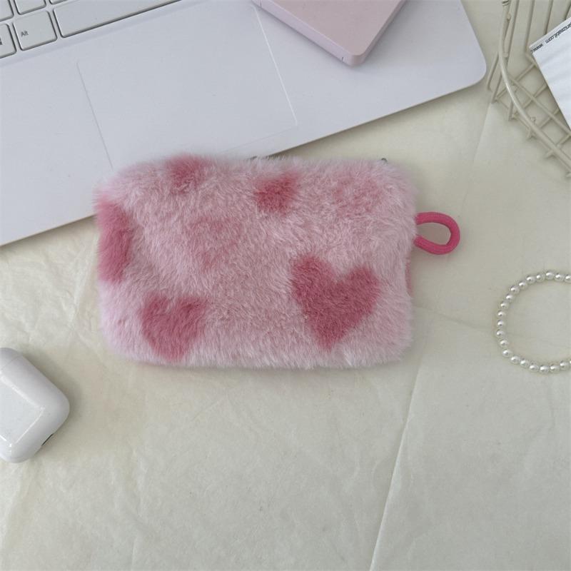 Wind plush love mouth red envelope student holding small cosmetic bag key change bag ID bag