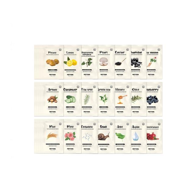 Pretty skin - Total Solution Essential Sheet Mask Bundle Set - 21 Types Red Ginseng